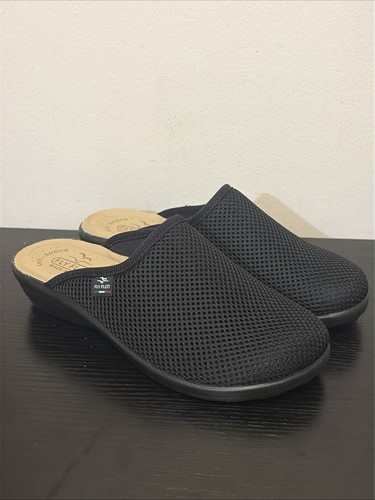 Fly flot black mesh mule - black,